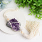 Amethyst Cluster Hanging with Cotton Rope Tassels Jewelry Bulk Best Crystal Wholesalers