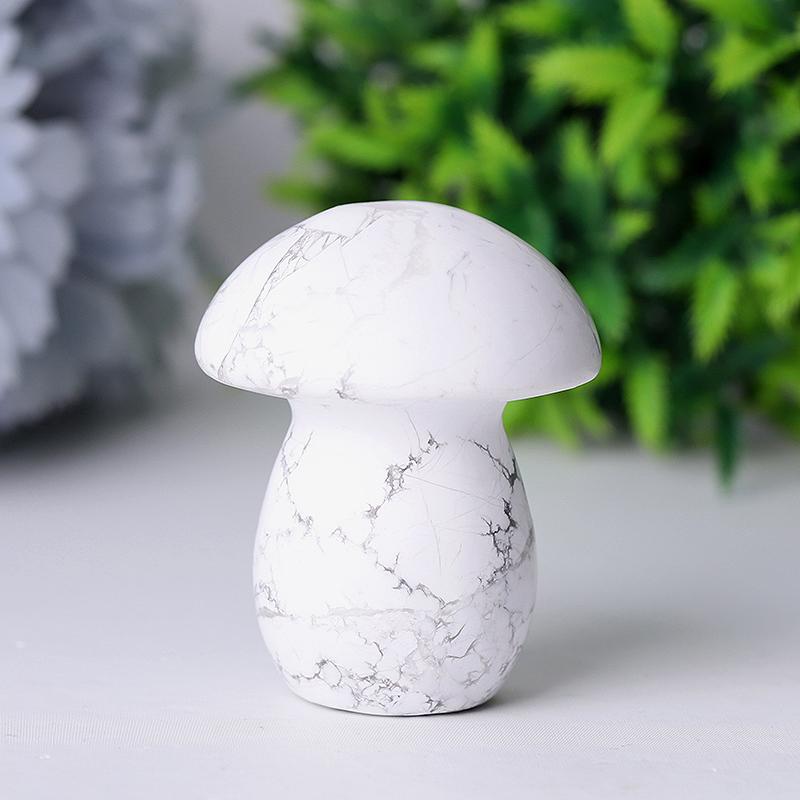 2" Howlite Mushroom Crystal Carvings Plants Bulk Best Crystal Wholesalers
