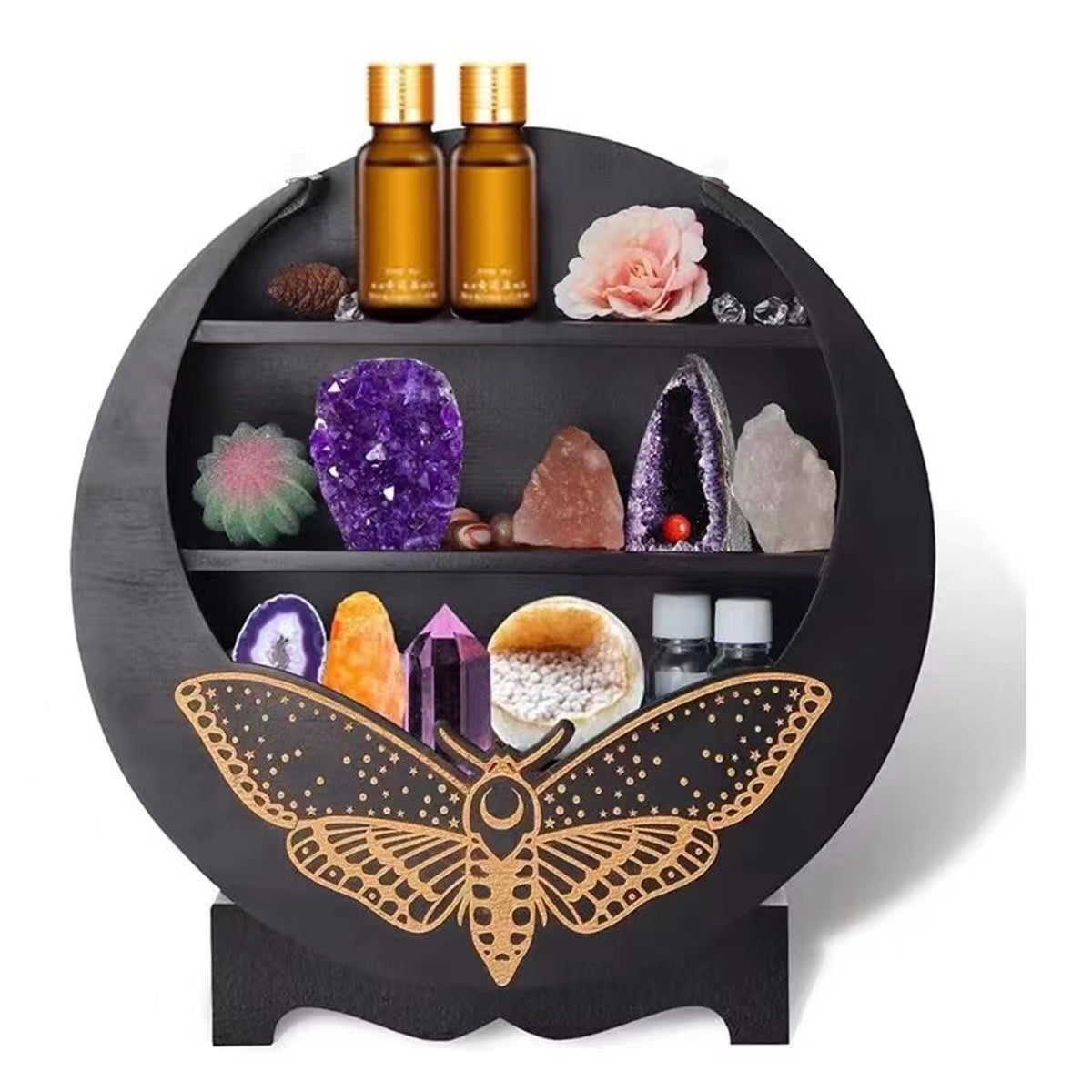 Moon Face Butterfly Design Wooden Display Stand Bulk Wholesale