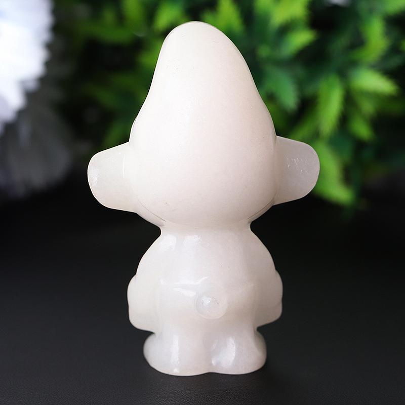 2.6" White Jade The Smurfs Crystal Carvings Cartoon Bulk Best Crystal Wholesalers