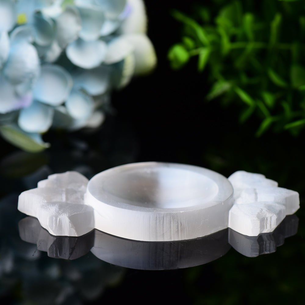 4.6" Selenite Candy Shape Bowl Bulk WholesaleBest Crystal Wholesalers