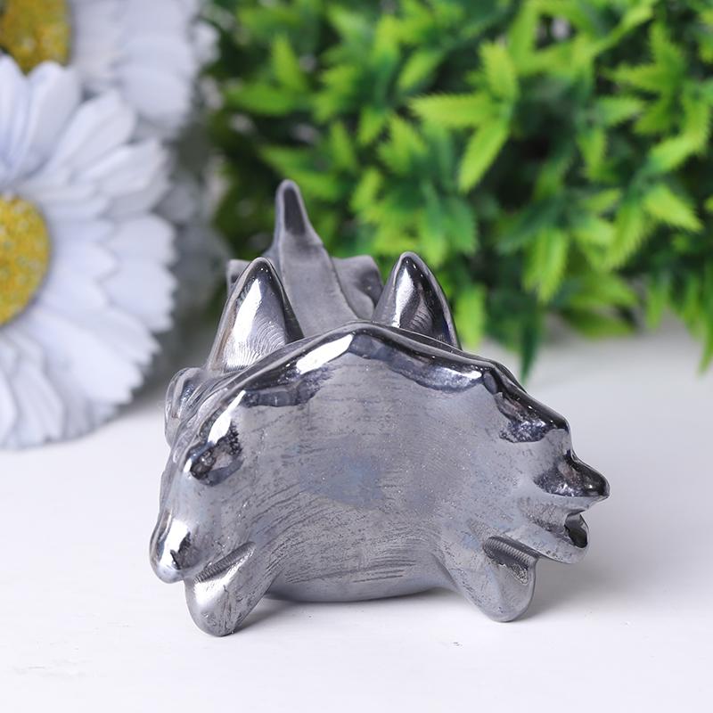3.5" Hematite Dragon Head Crystal  Carvings Best Crystal Wholesalers