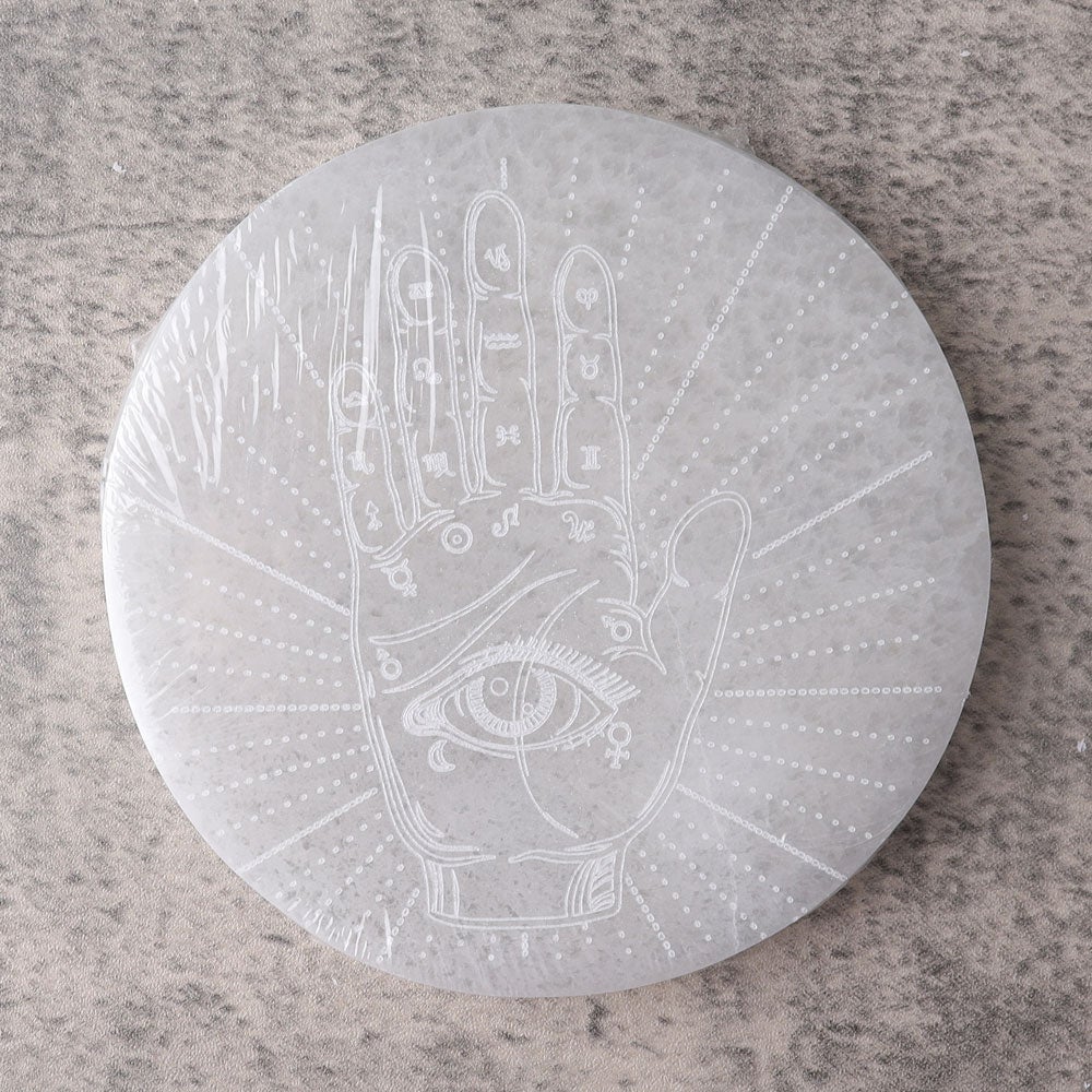 15cm Round Selenite Coaster Best Crystal Wholesalers