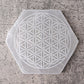 6" Hexagon Selenite Coaster with Printing Best Crystal Wholesalers