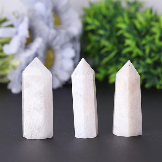 Polished Natural White Moonstone Towers Points Bulk For Sale Best Crystal Wholesalers