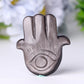 2" Sliver Obsidian Hand with Evil Eye Crystal Carvings Model Bulk Best Crystal Wholesalers