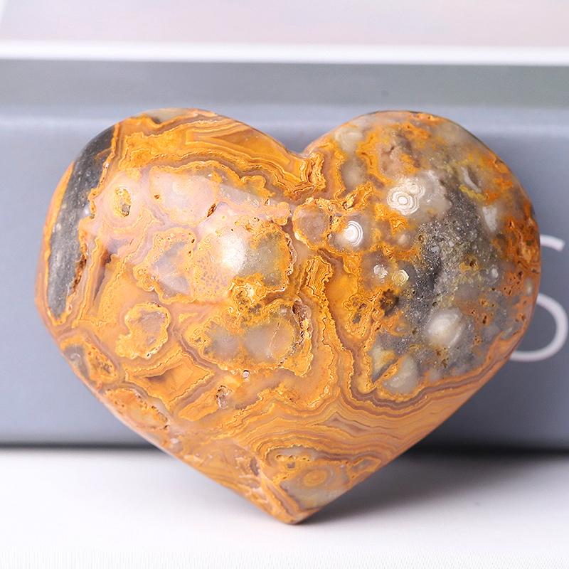 2.0-2.5" Crazy Agate Heart Shape Crystal Carving Best Crystal Wholesalers