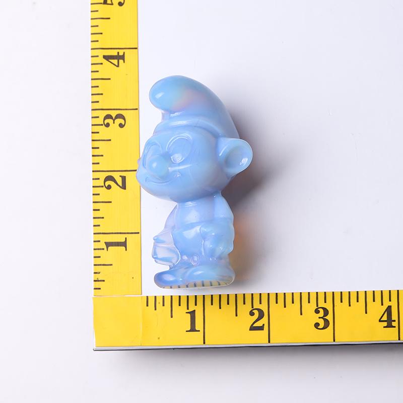 3.2" Blue Opalite Smurfs Crystal Carvings Cartoon Bulk Best Crystal Wholesalers