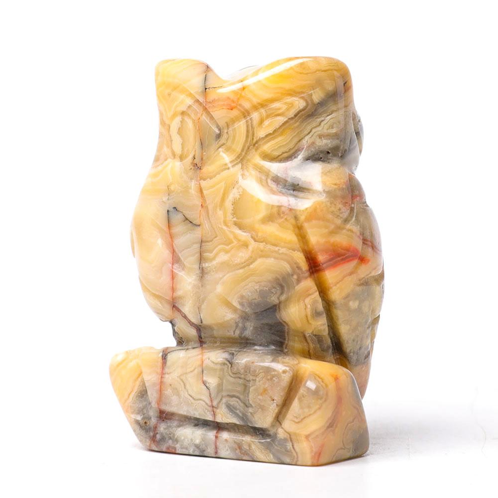 2.0" Crazy Agate Owl Figurine Crystal Carvings Animal BulkBest Crystal Wholesalers