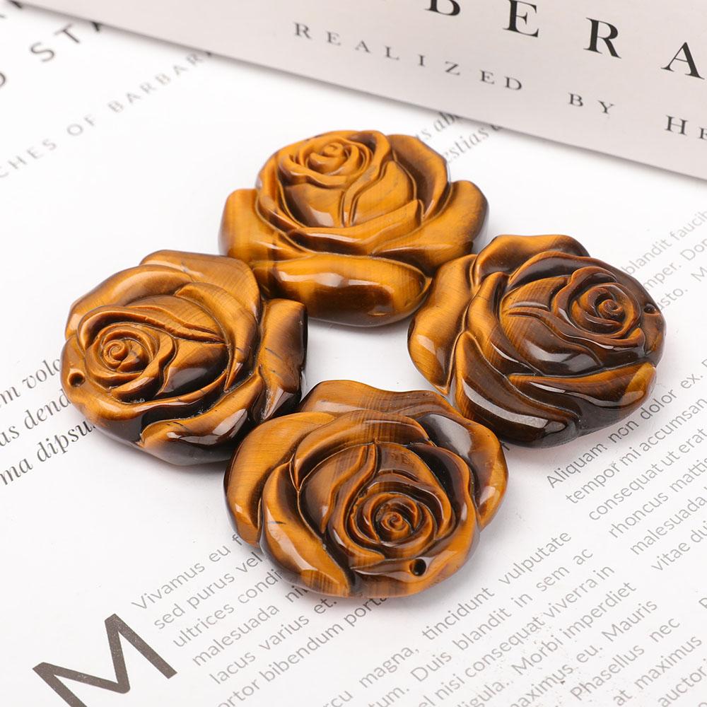 Tiger Eye Rose Flower Carvings Plants Bulk Best Crystal Wholesalers