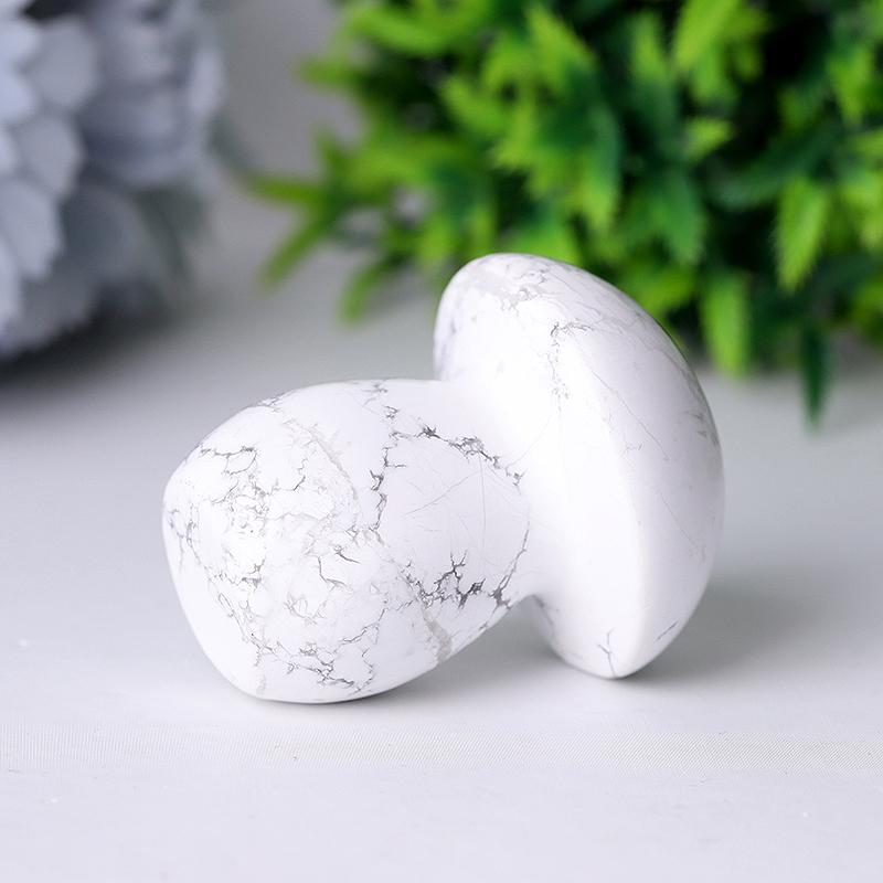 2" Howlite Mushroom Crystal Carvings Plants Bulk Best Crystal Wholesalers