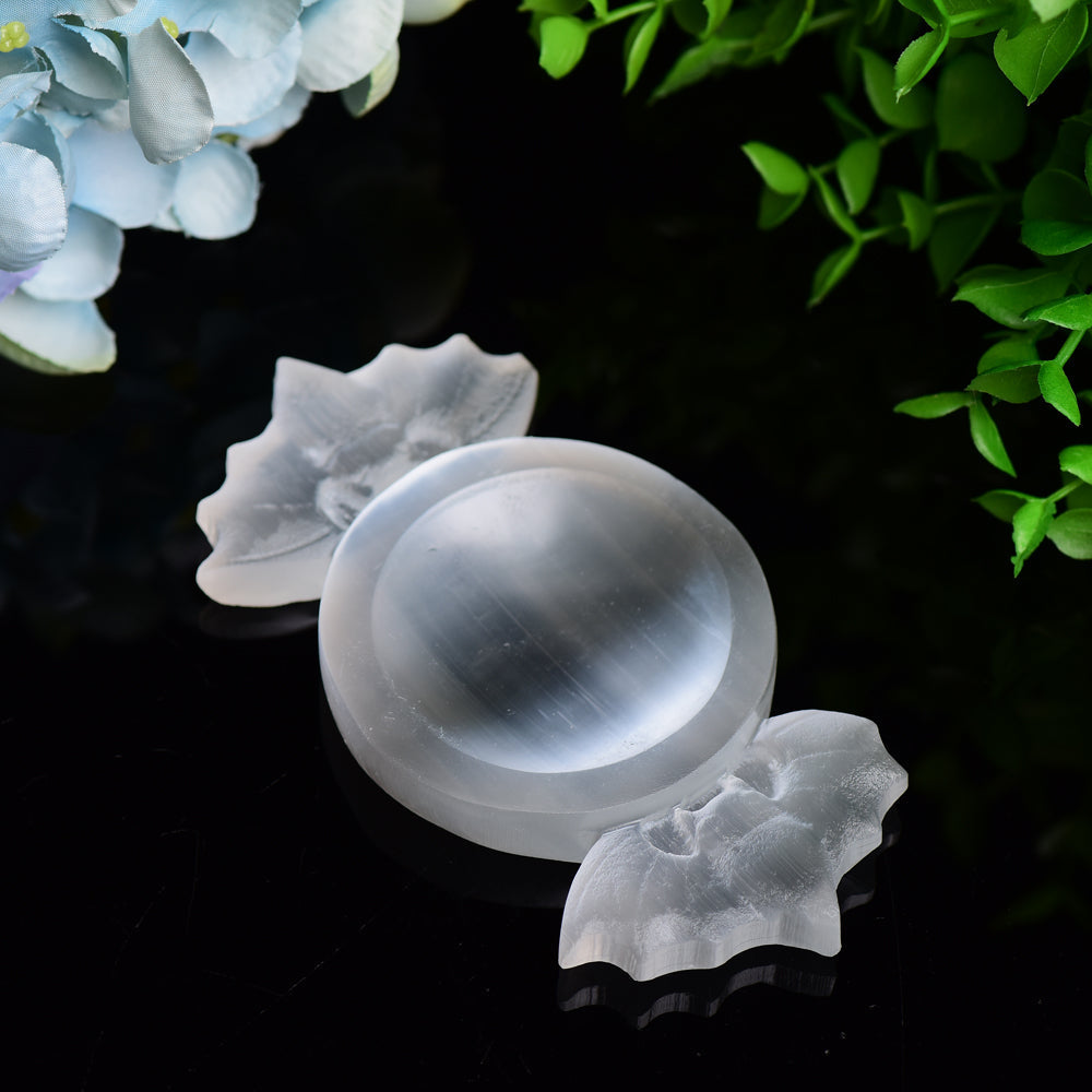 4.6" Selenite Candy Shape Bowl Bulk WholesaleBest Crystal Wholesalers
