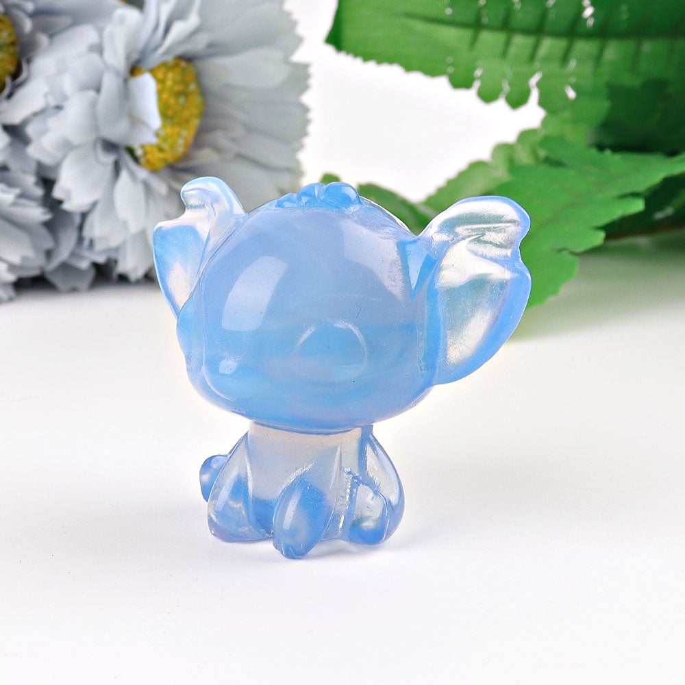 2" Blue Opalite Stitch Crystal Carving Best Crystal Wholesalers