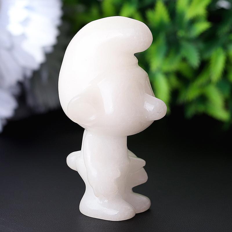 2.6" White Jade The Smurfs Crystal Carvings Cartoon Bulk Best Crystal Wholesalers