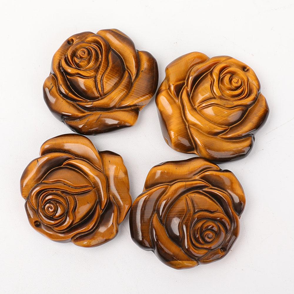 Tiger Eye Rose Flower Carvings Plants Bulk Best Crystal Wholesalers