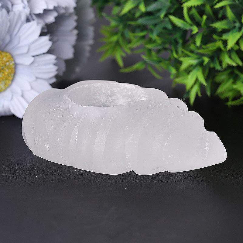 4.5" Shell Shape Selenite Candle Holder Bulk Best Crystal Wholesalers
