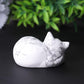 2.1" Howlite Sleepy Cat Crystal Carvings Best Crystal Wholesalers
