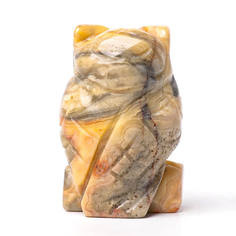 2.0" Crazy Agate Owl Figurine Crystal Carvings Animal BulkBest Crystal Wholesalers