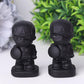 Black Obsidian Captain AmericaCrystal Carvings Cartoon Bulk Best Crystal Wholesalers