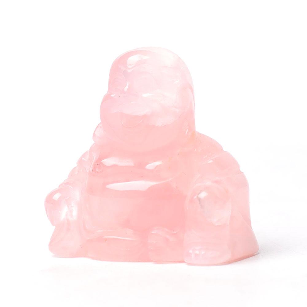 1.5" Rose Quartz Buddha Crystal Carvings