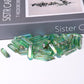 Drilled Green Aura Quartz Crystal Points Raw Rough Clear Rock Quartz Sticks