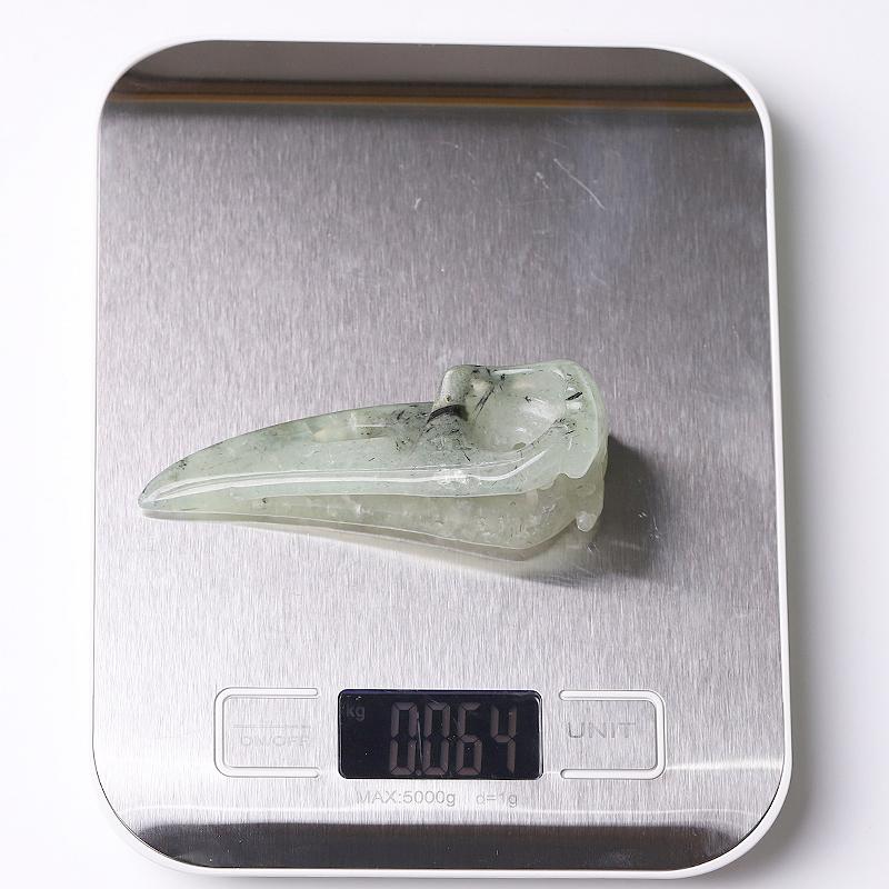 3.5" Natural Prehnite Crow Skull Head Healing Carving Epidote Animal BulkBest Crystal Wholesalers
