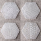 6" Hexagon Selenite Coaster with Printing Best Crystal Wholesalers