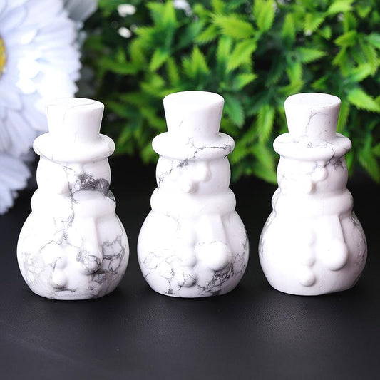 2.35" Howlite Snowman Crystal Carvings Best Crystal Wholesalers