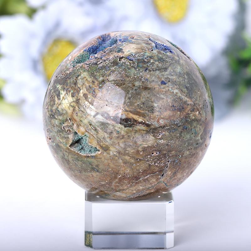 2.0"-4.0" Azurite Druzy Sphere Best Crystal Wholesalers