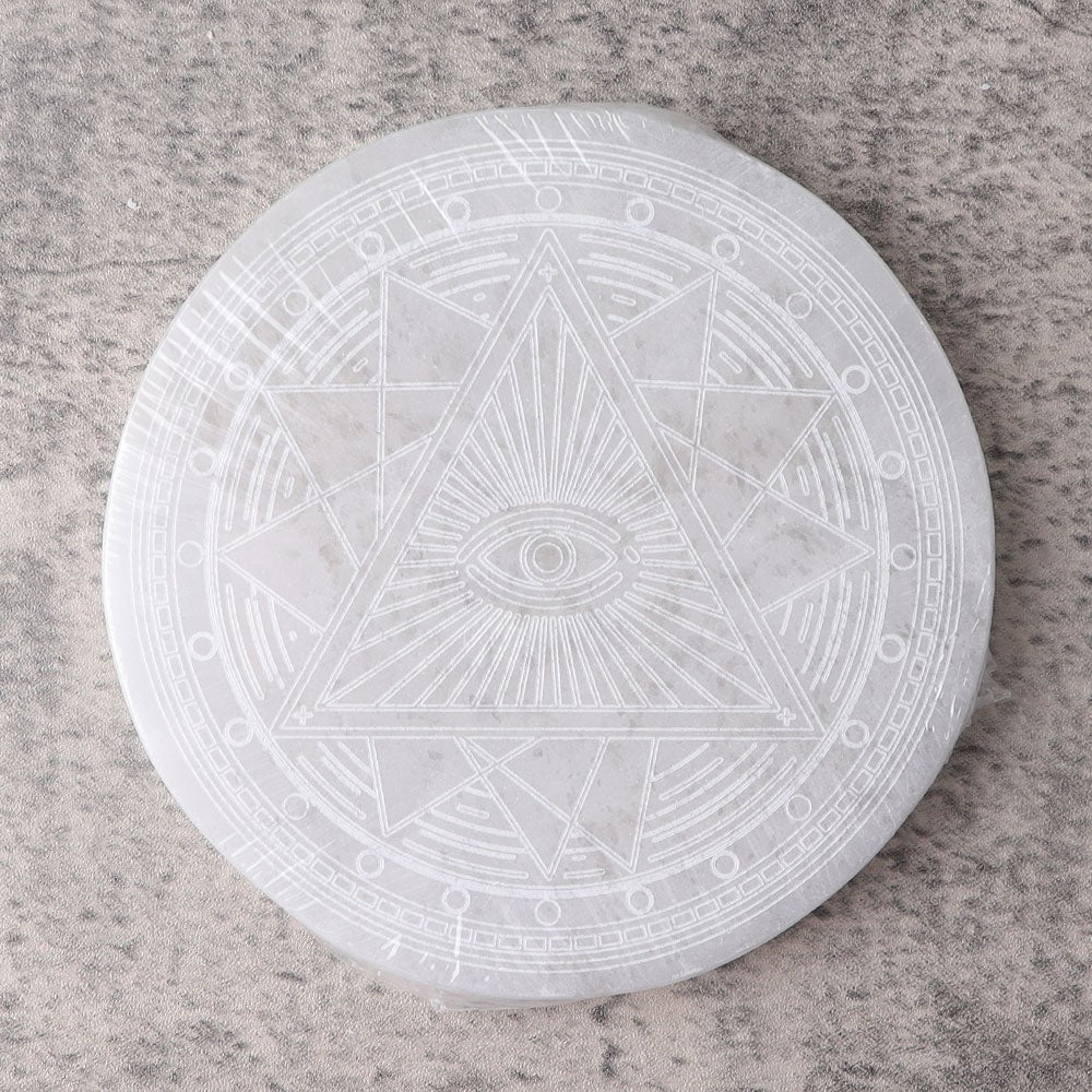15cm Round Selenite Coaster Best Crystal Wholesalers
