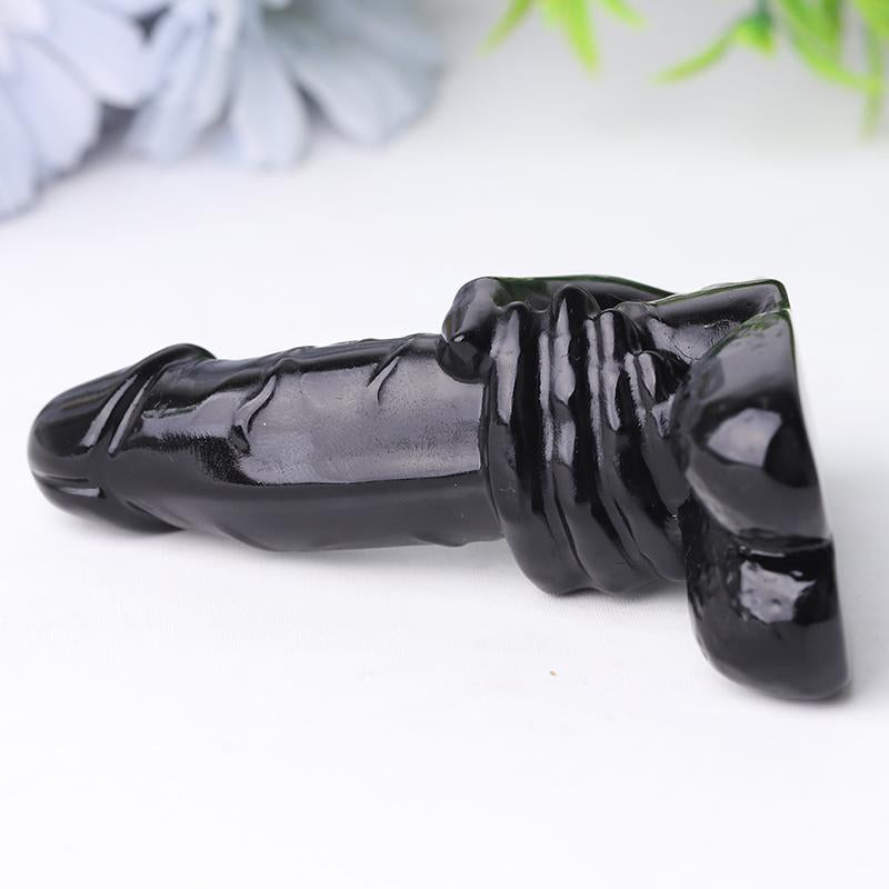 2.5-3.0" Black Obsidian Penis Crystal Carvings Model Bulk Best Crystal Wholesalers