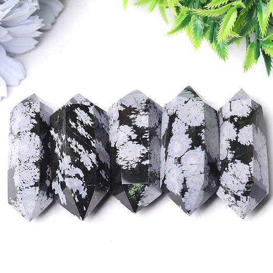 2" Snowflake Jasper Double Terminated Towers Points Bulk Best Crystal Wholesalers