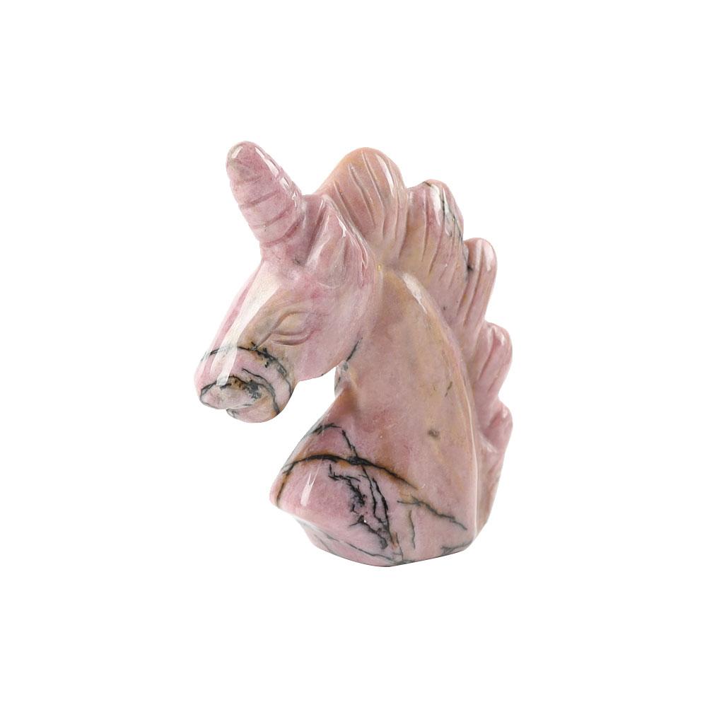 2" Rhodonite Crystal Carving Unicorn Best Crystal Wholesalers