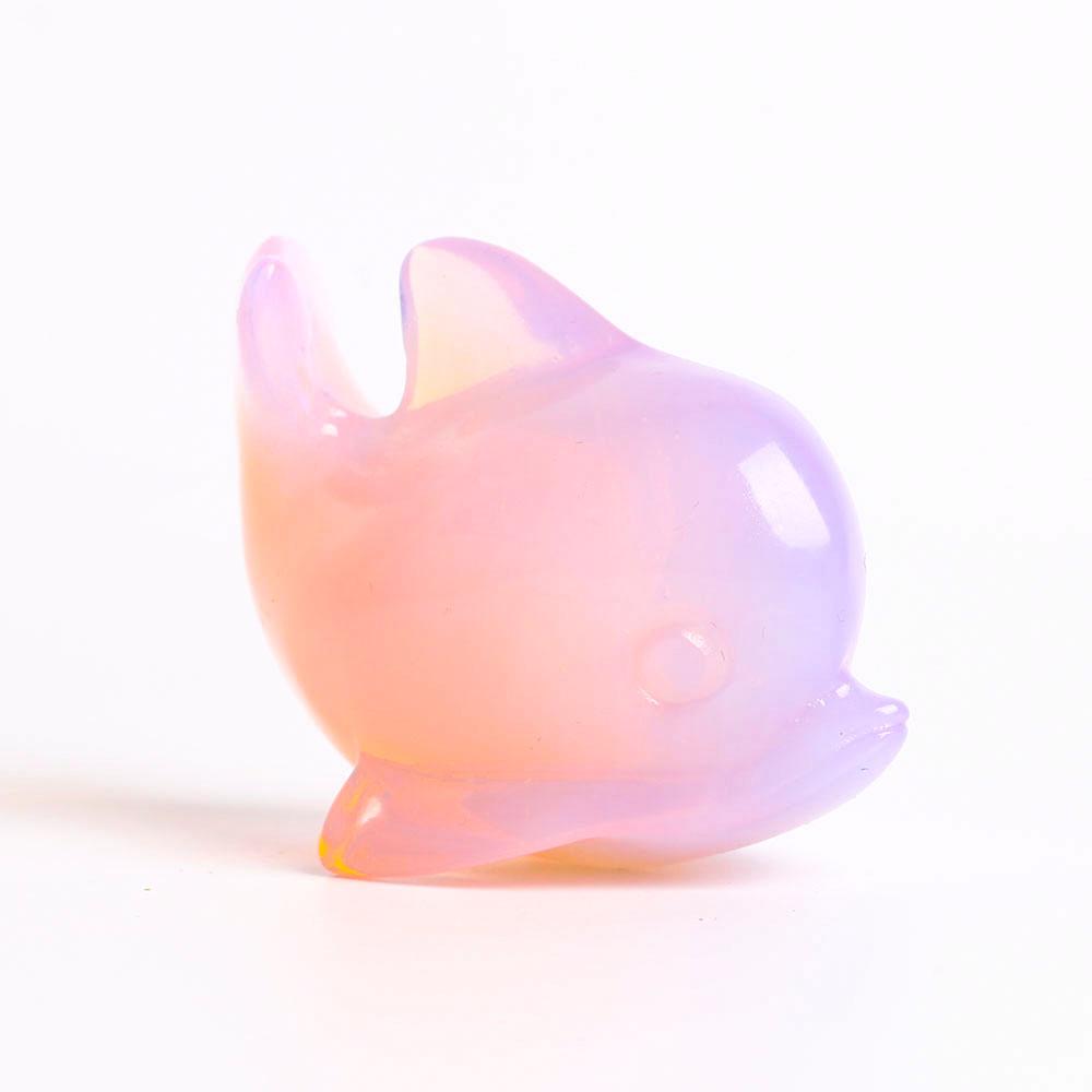 Pink Opalite Dolphin Carving Animal Bulk Decoration Best Crystal Wholesalers