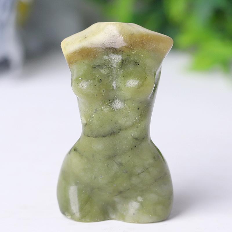 2“ Wholesale Crystal Tiny Crystal Torso Statue Carved Goddess Model