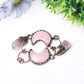 3.7" Rose Moon Amethyst Pendant Key Chain DIY Best Crystal Wholesalers