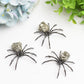 2.0" Metal Spider with Raw Pyrite Stone Decor Free Form for Bulk Wholesale
