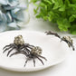 2.0" Metal Spider with Raw Pyrite Stone Decor Free Form for Bulk Wholesale