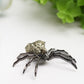 2.0" Metal Spider with Raw Pyrite Stone Decor Free Form for Bulk Wholesale