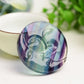 Rainbow Hand Carved Fluorite Sun & Moon Face