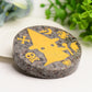 Fluorescent Yooperlite Round Slab with Engraved Ghost Carving