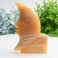 8.0" Yellow Calcite Moon Rose Crystal Carving Free Form Bulk Wholesale