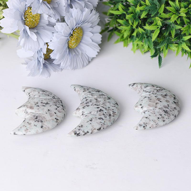 3" Kiwi Jasper Moon Crystal Carvings Best Crystal Wholesalers