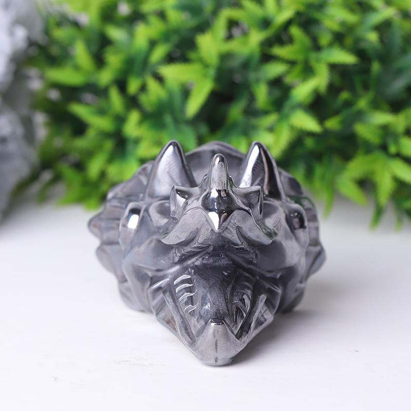 3.5" Hematite Dragon Head Crystal  Carvings Best Crystal Wholesalers