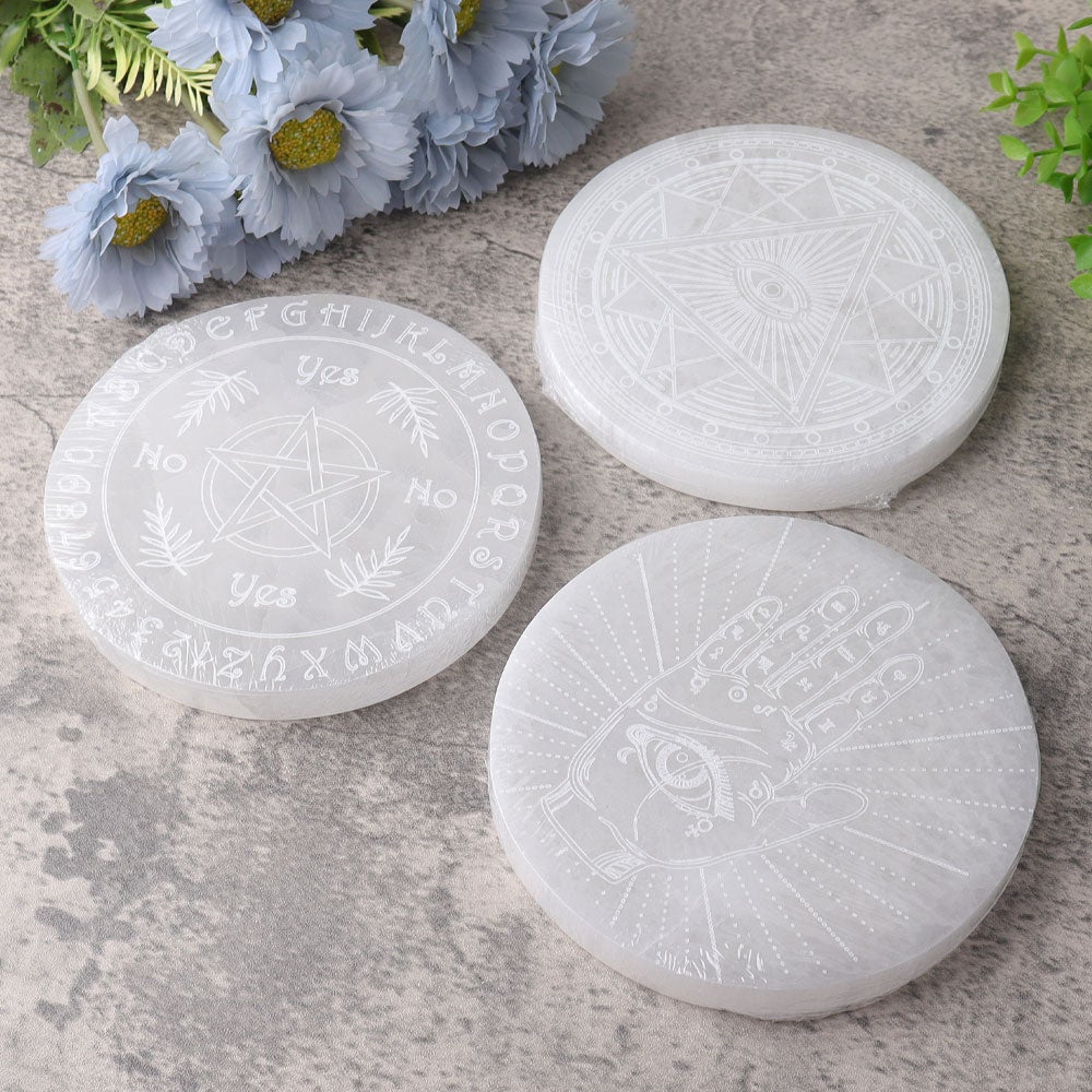 15cm Round Selenite Coaster Best Crystal Wholesalers