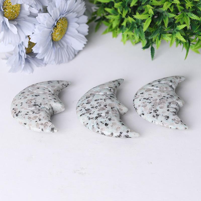 3" Kiwi Jasper Moon Crystal Carvings Best Crystal Wholesalers