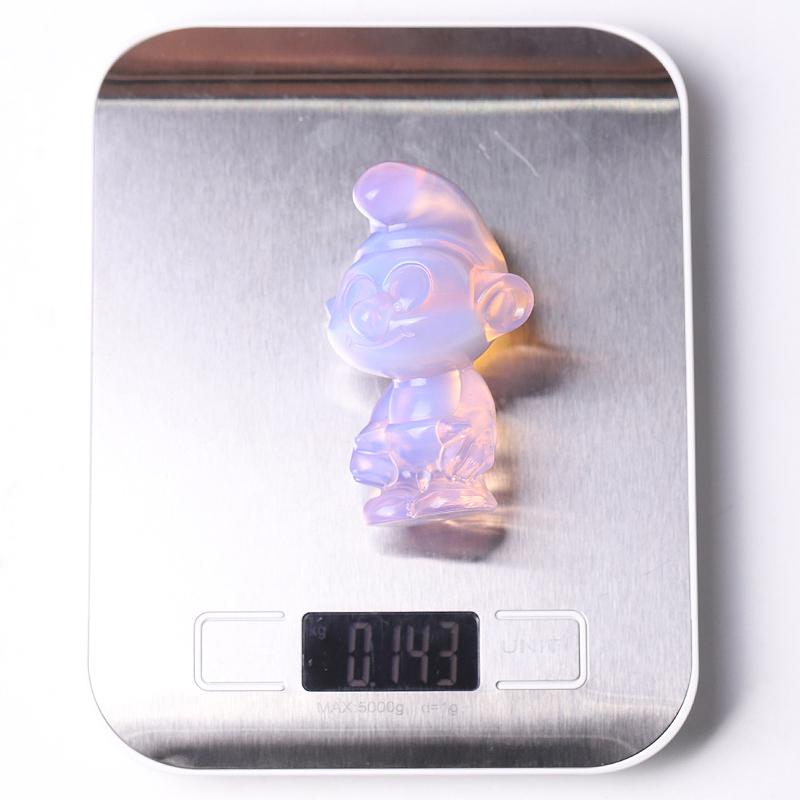 3.18" Pink Opalite Smurfs Crystal Carvings Cartoon Bulk Best Crystal Wholesalers