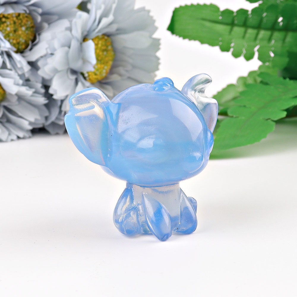 2" Blue Opalite Stitch Crystal Carving Best Crystal Wholesalers