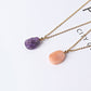 Amethyst Peach Aventurine with Golden Cross Decor Necklace Best Crystal Wholesalers