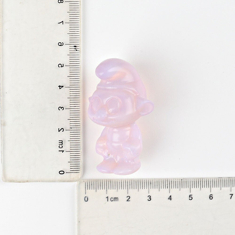 2" Pink Opalite Smurfs Crystal Carvings Cartoon BulkBest Crystal Wholesalers